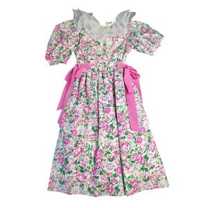 Vintage Sylvia whyte Floral sz 8 Girls Dress Frilly